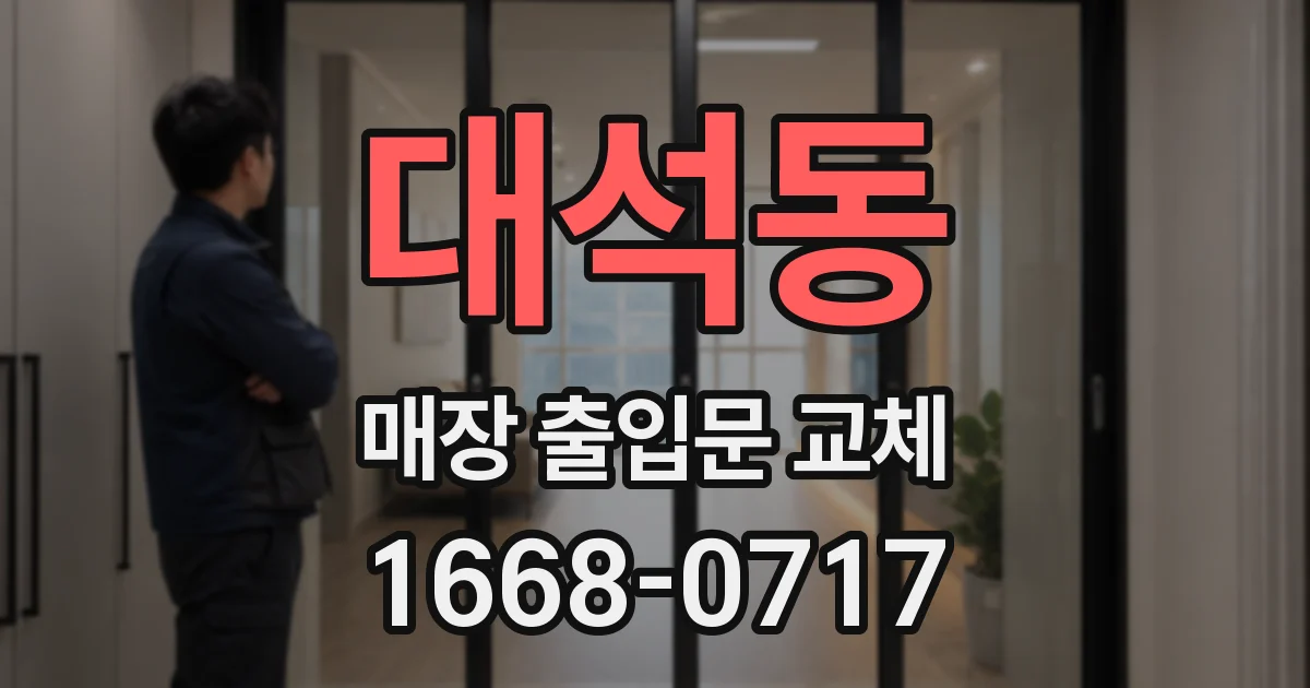 대석동 매장 출입문 교체