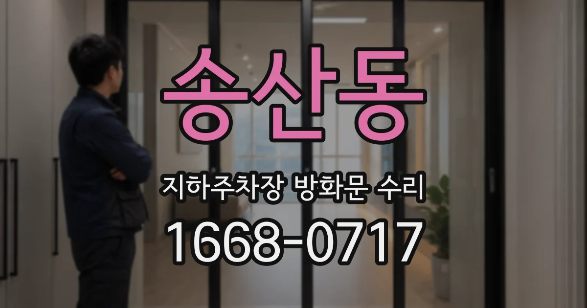 송산동 지하주차장 방화문 수리