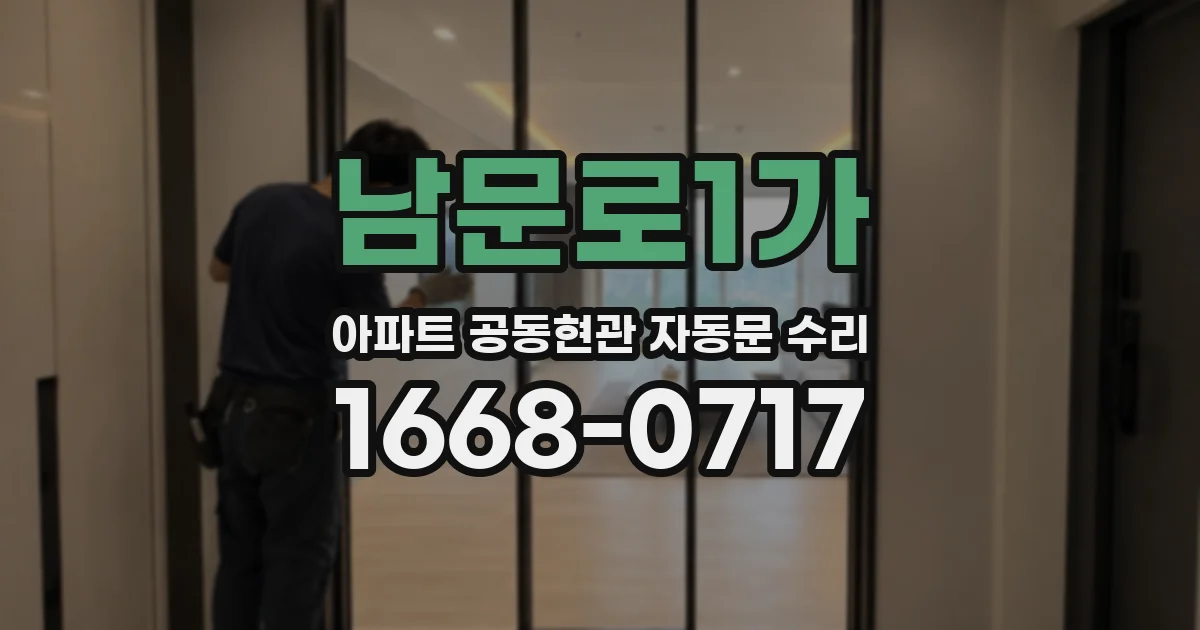 남문로1가 아파트 공동현관 자동문 수리