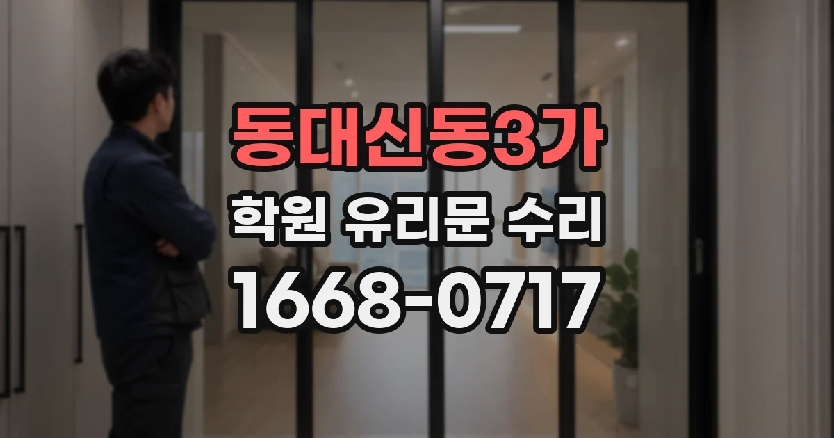 동대신동3가 학원 유리문 수리
