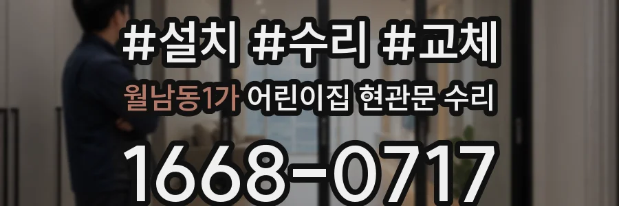 월남동1가 어린이집 현관문 수리