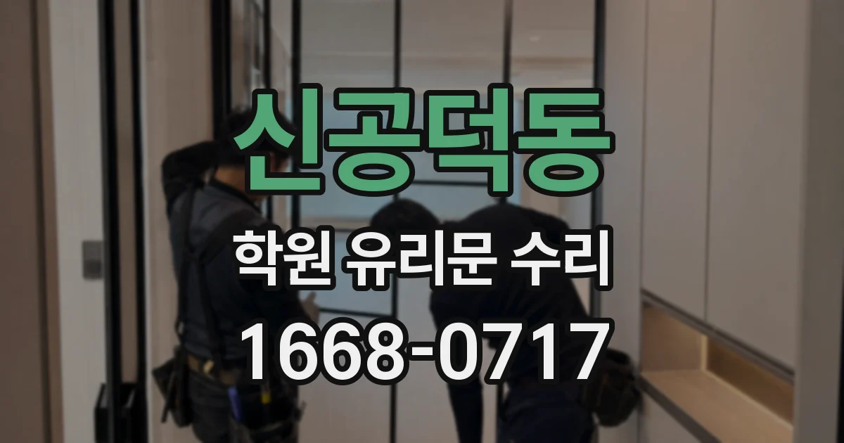 신공덕동 학원 유리문 수리