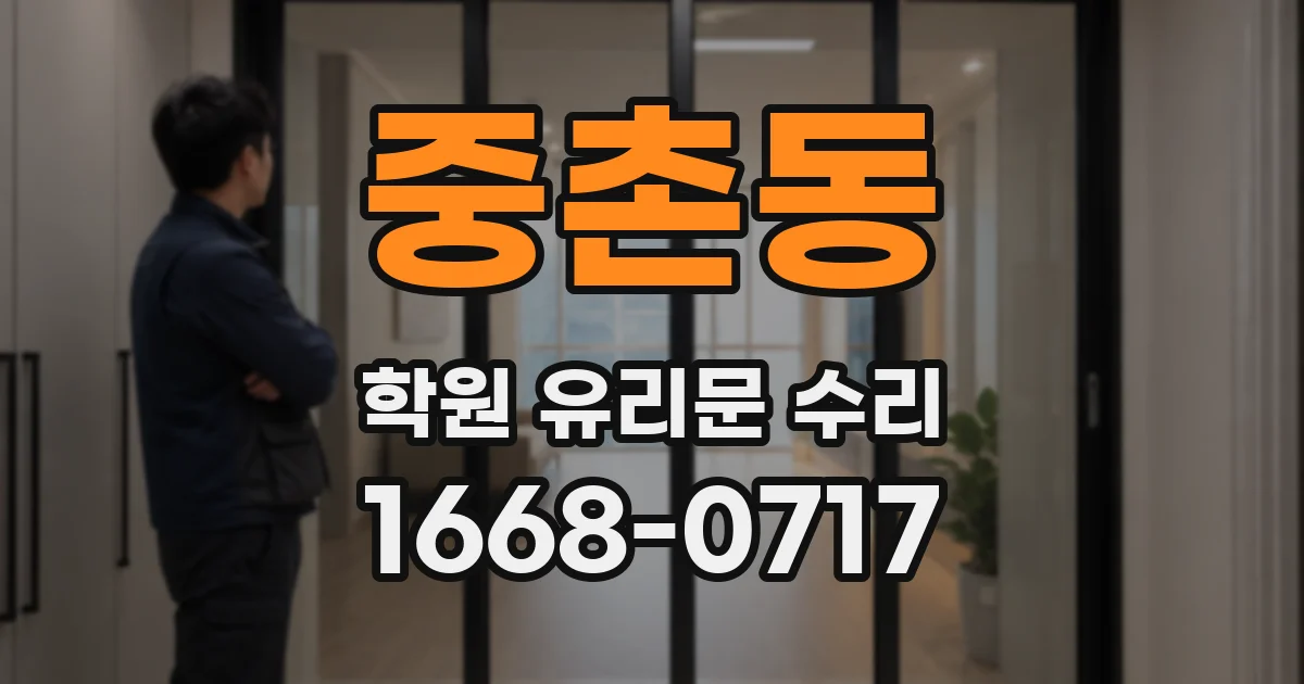 중촌동 학원 유리문 수리
