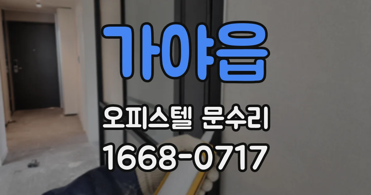 가야읍 오피스텔 문수리