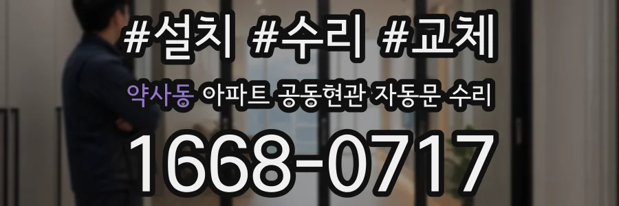 약사동 아파트 공동현관 자동문 수리