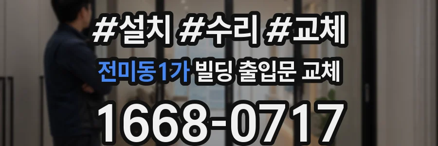전미동1가 빌딩 출입문 교체