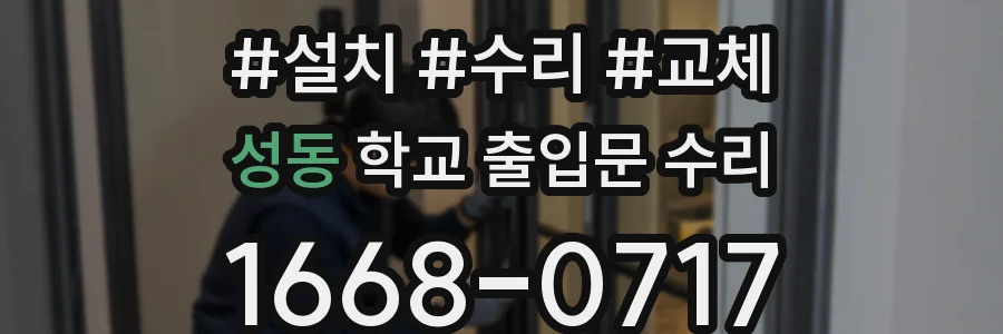 성동 학교 출입문 수리