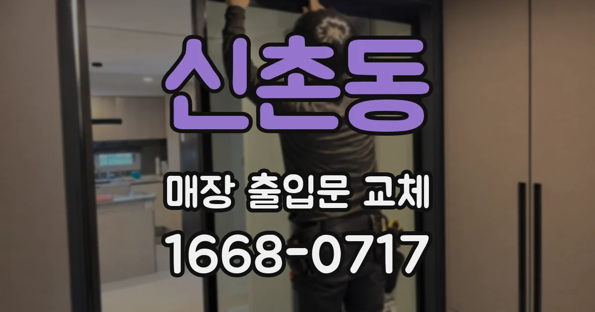 신촌동 매장 출입문 교체