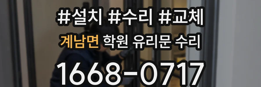 계남면 학원 유리문 수리