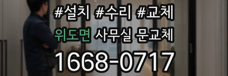위도면 사무실 문교체