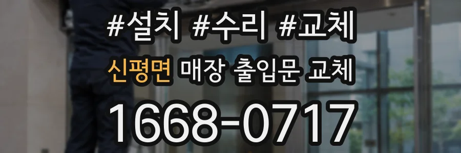 신평면 매장 출입문 교체