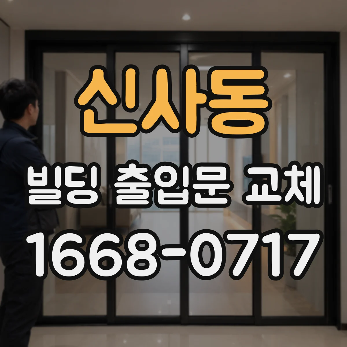 신사동 빌딩 출입문 교체
