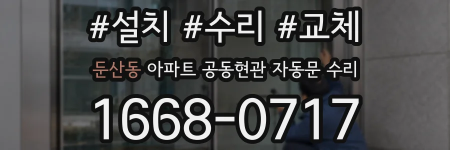 둔산동 아파트 공동현관 자동문 수리