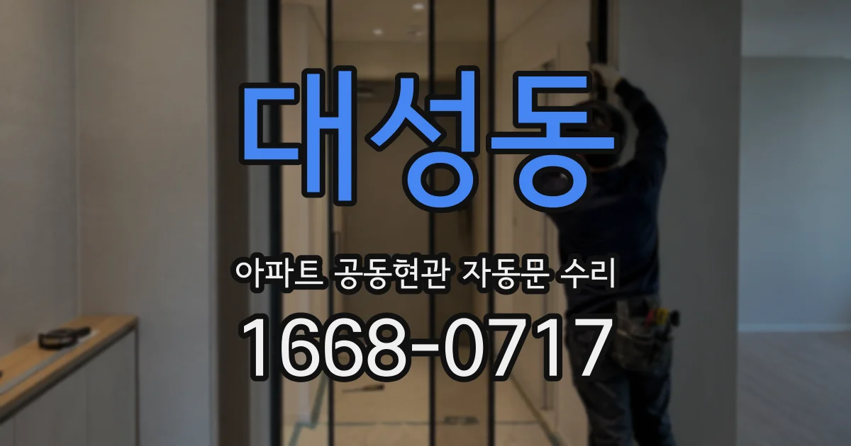 대성동 아파트 공동현관 자동문 수리