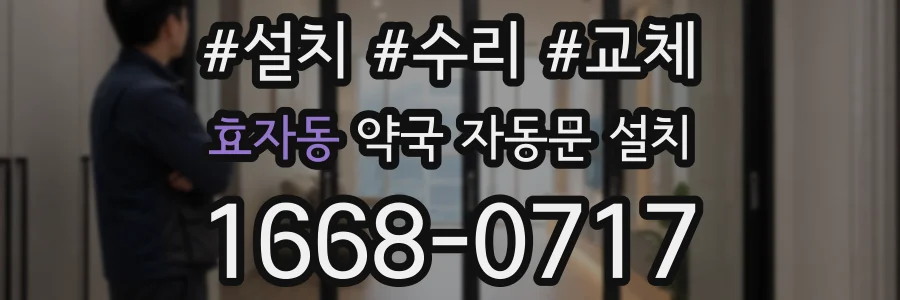 효자동 약국 자동문 설치