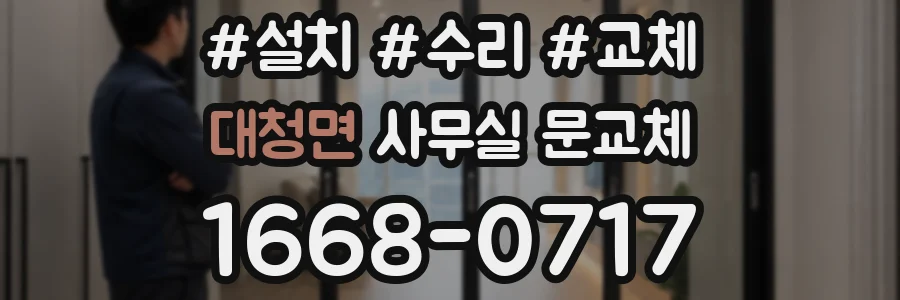대청면 사무실 문교체