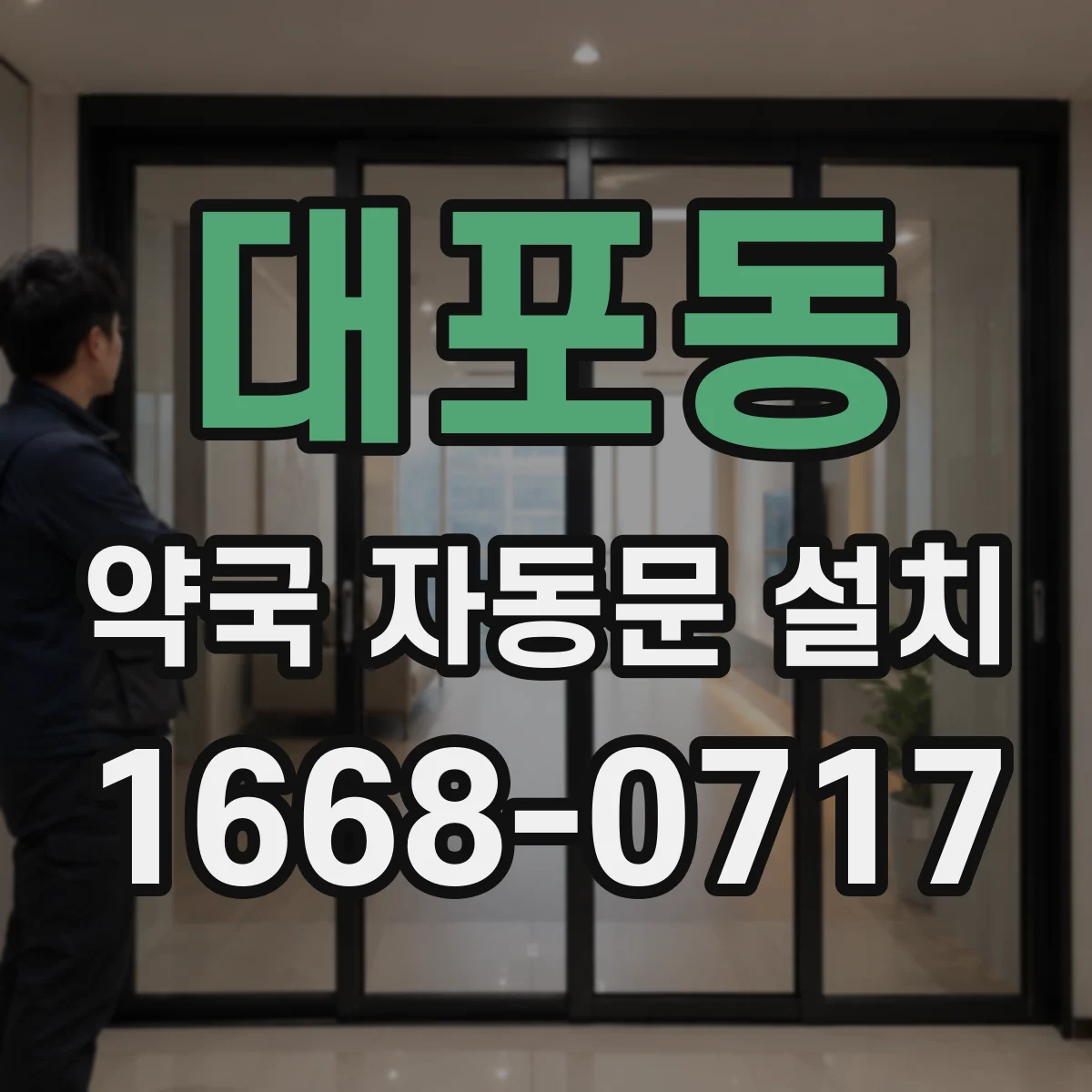 대포동 약국 자동문 설치