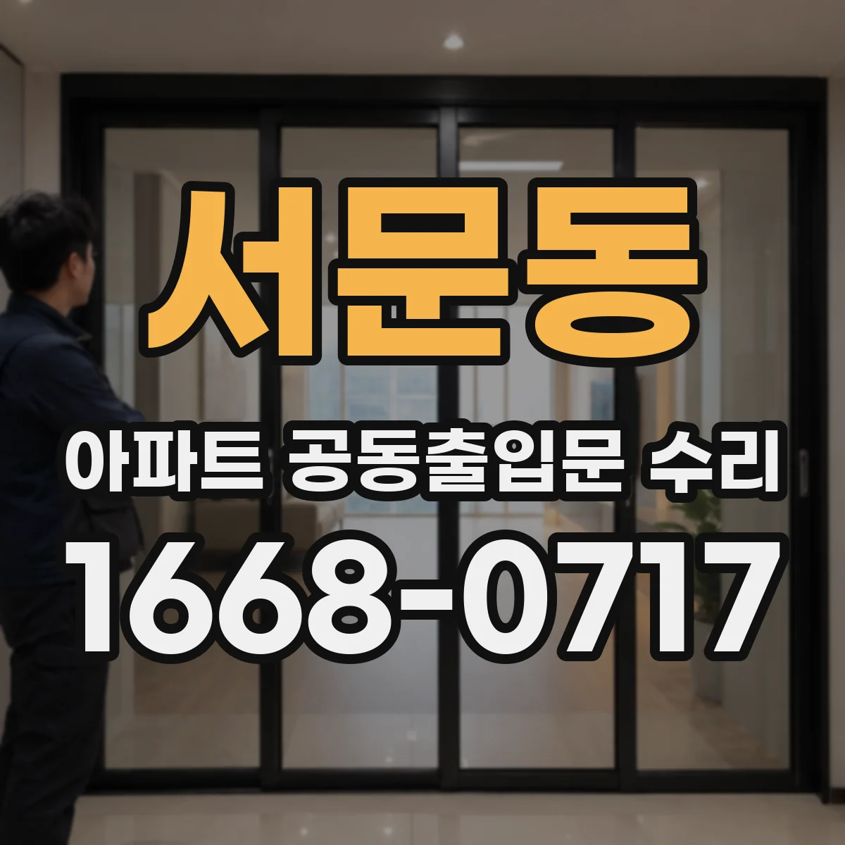 서문동 아파트 공동출입문 수리