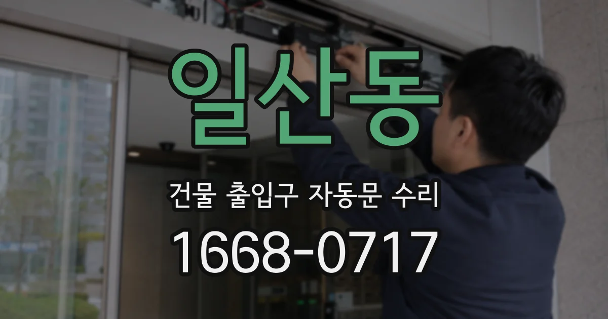 일산동 건물 출입구 자동문 수리