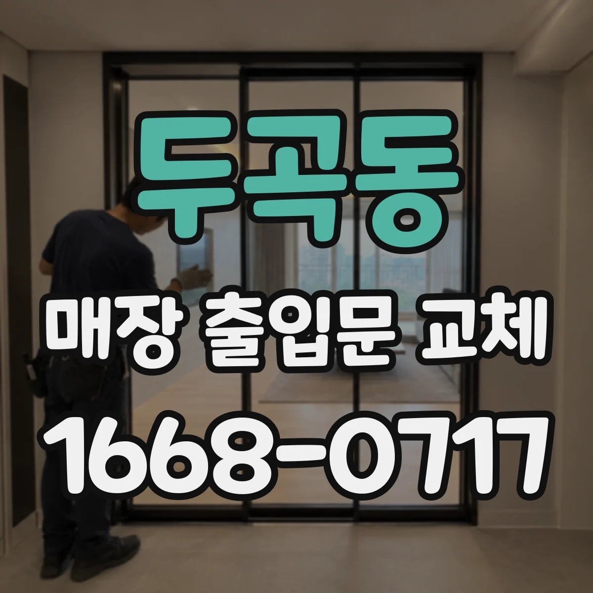 두곡동 매장 출입문 교체