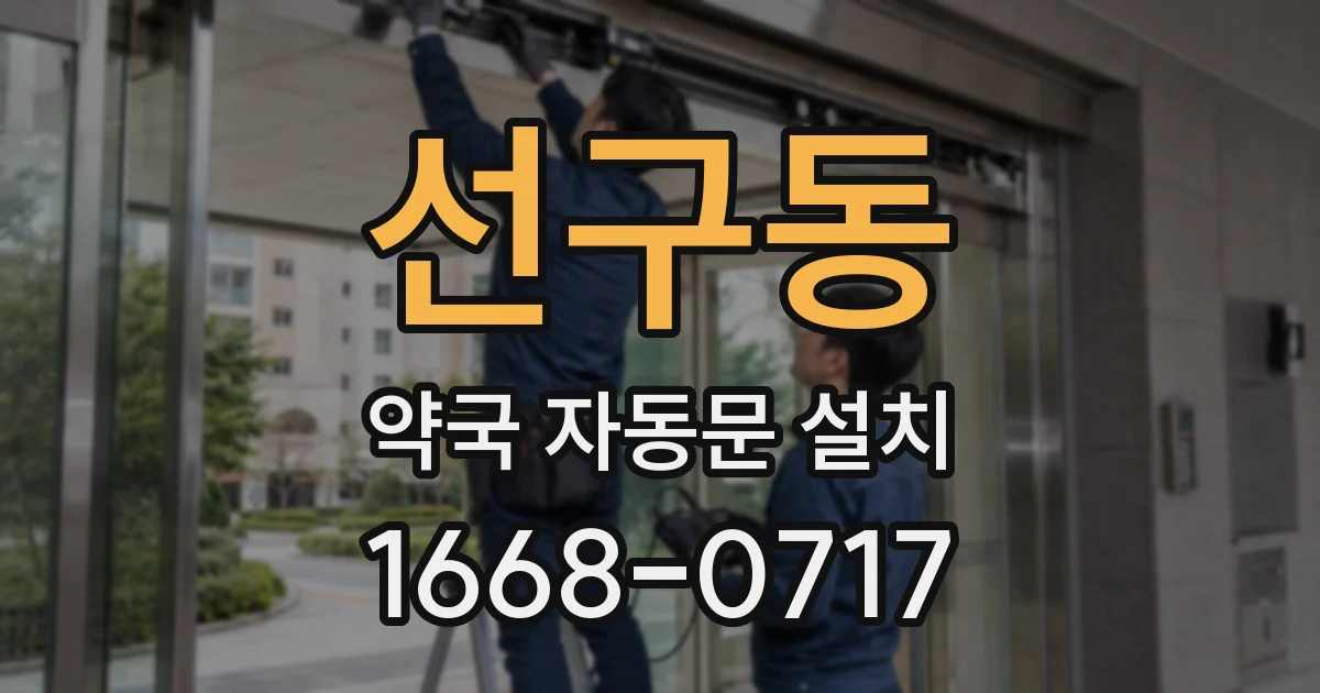선구동 약국 자동문 설치