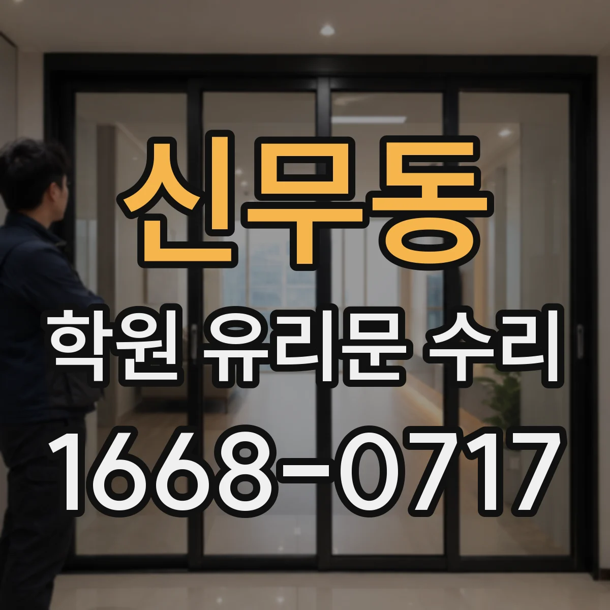 신무동 학원 유리문 수리