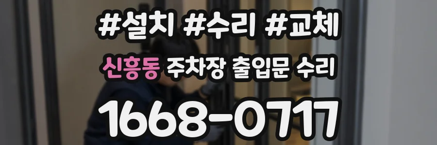 신흥동 주차장 출입문 수리