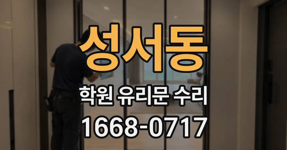 성서동 학원 유리문 수리