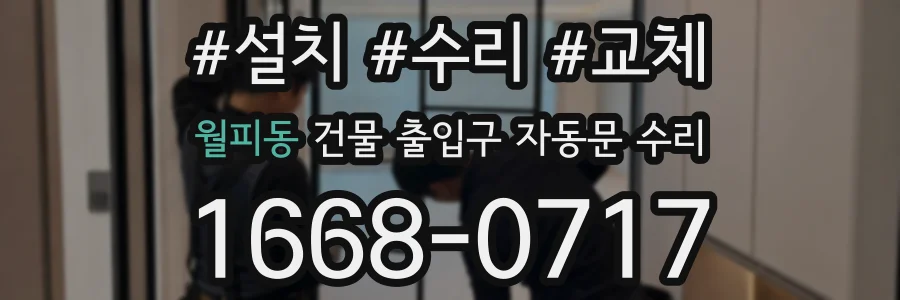 월피동 건물 출입구 자동문 수리