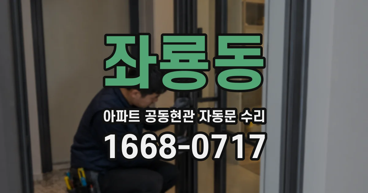 좌룡동 아파트 공동현관 자동문 수리