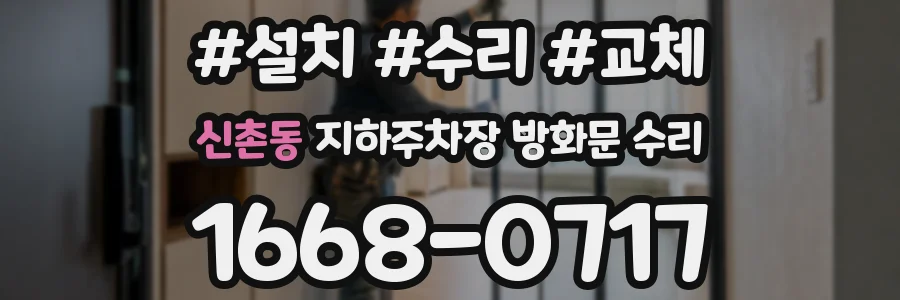 신촌동 지하주차장 방화문 수리