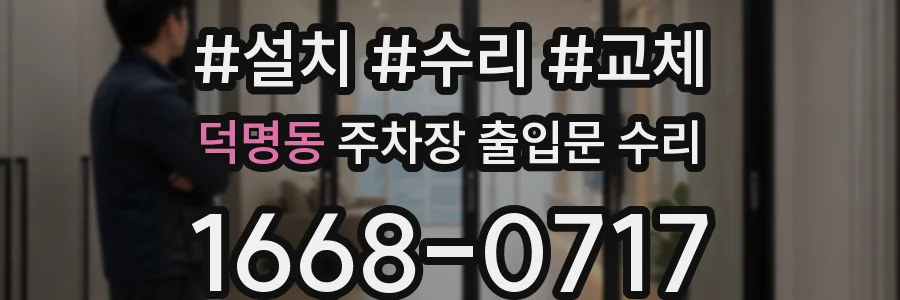 덕명동 주차장 출입문 수리