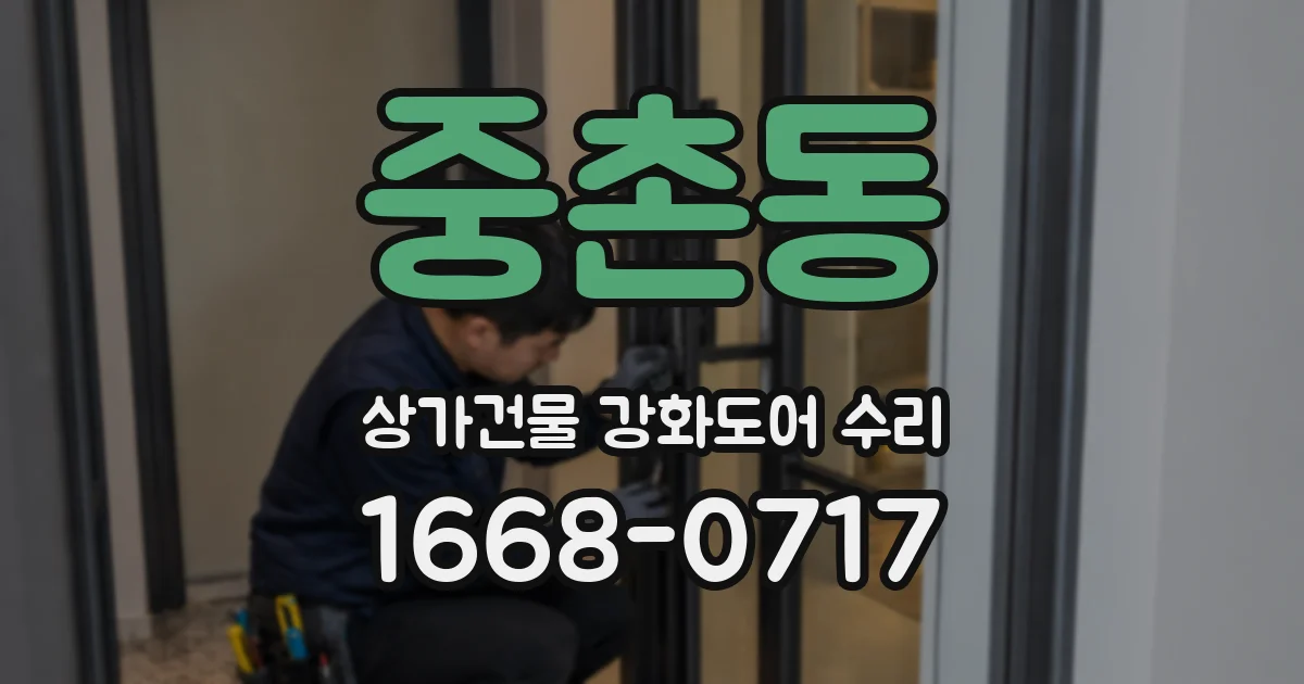 중촌동 상가건물 강화도어 수리