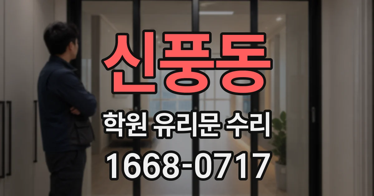 신풍동 학원 유리문 수리