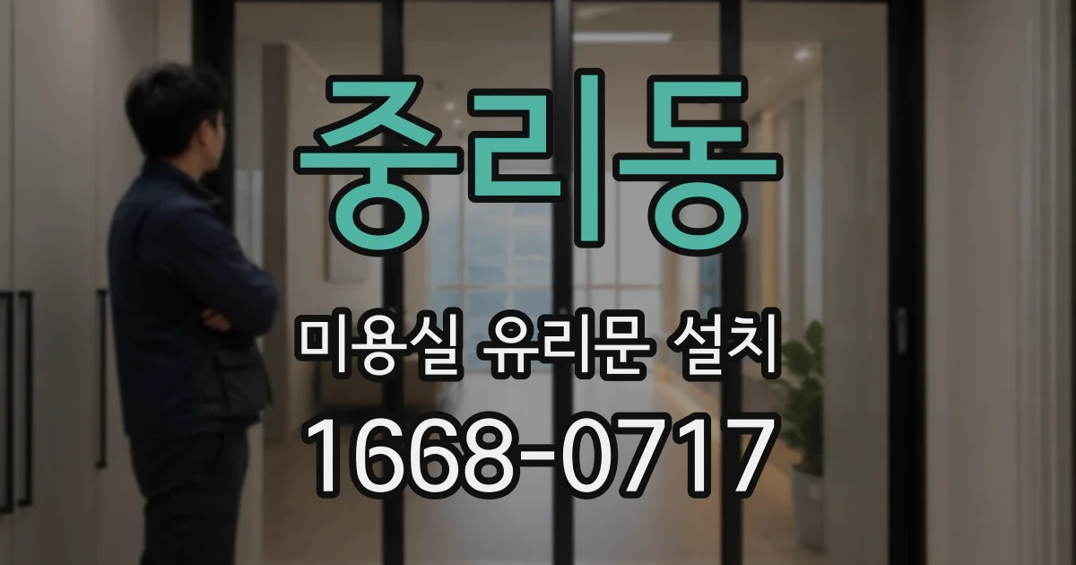 중리동 미용실 유리문 설치