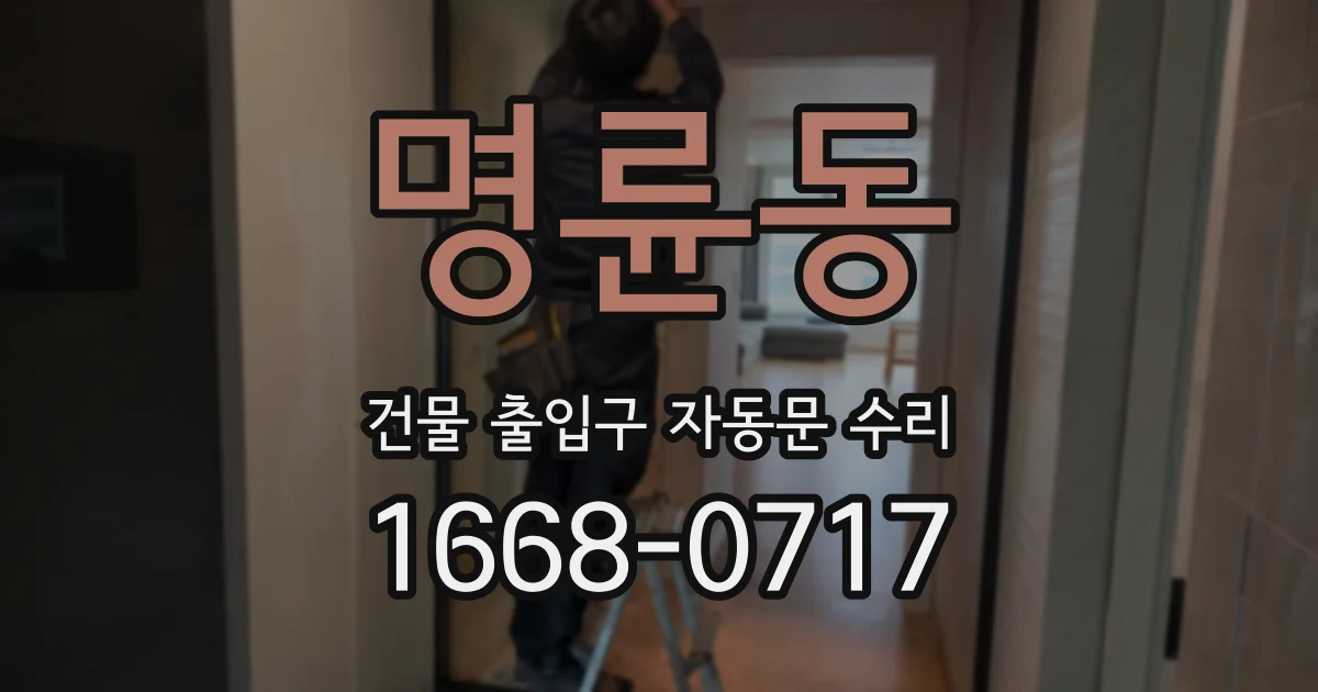 명륜동 건물 출입구 자동문 수리