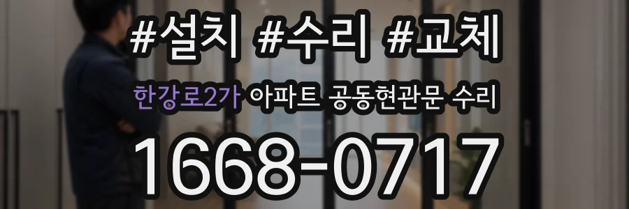 한강로2가 아파트 공동현관문 수리