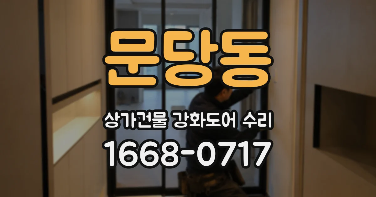 문당동 상가건물 강화도어 수리