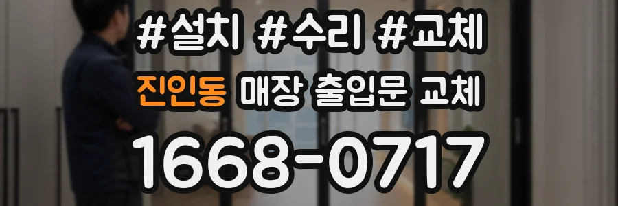 진인동 매장 출입문 교체