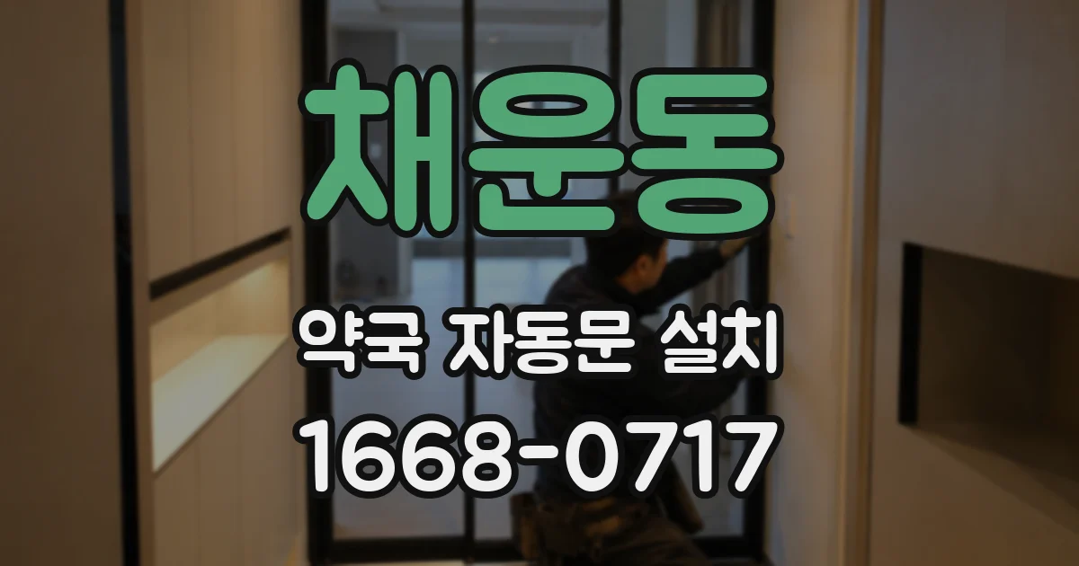 채운동 약국 자동문 설치