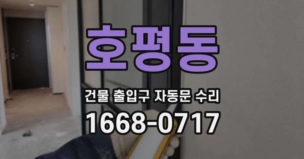 호평동 건물 출입구 자동문 수리