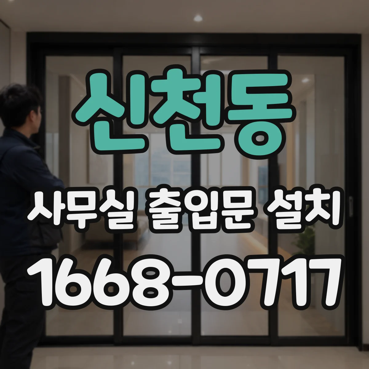 신천동 사무실 출입문 설치