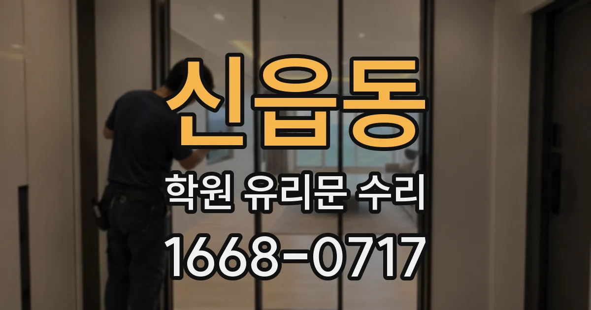 신읍동 학원 유리문 수리