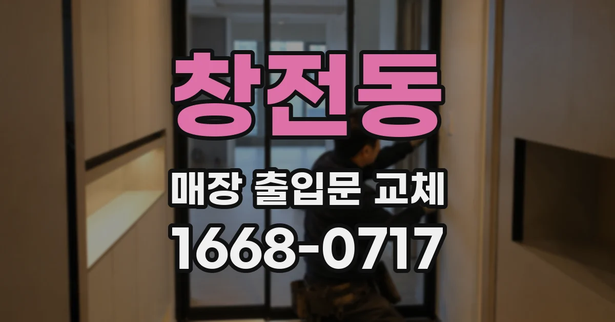 창전동 매장 출입문 교체