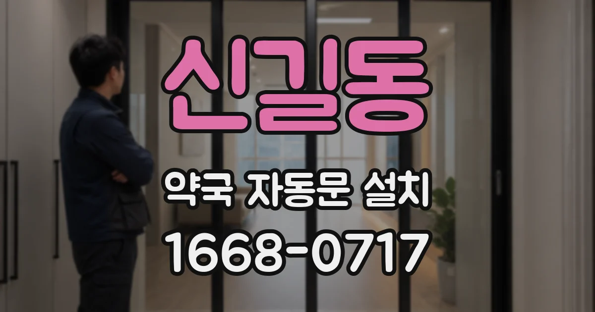 신길동 약국 자동문 설치