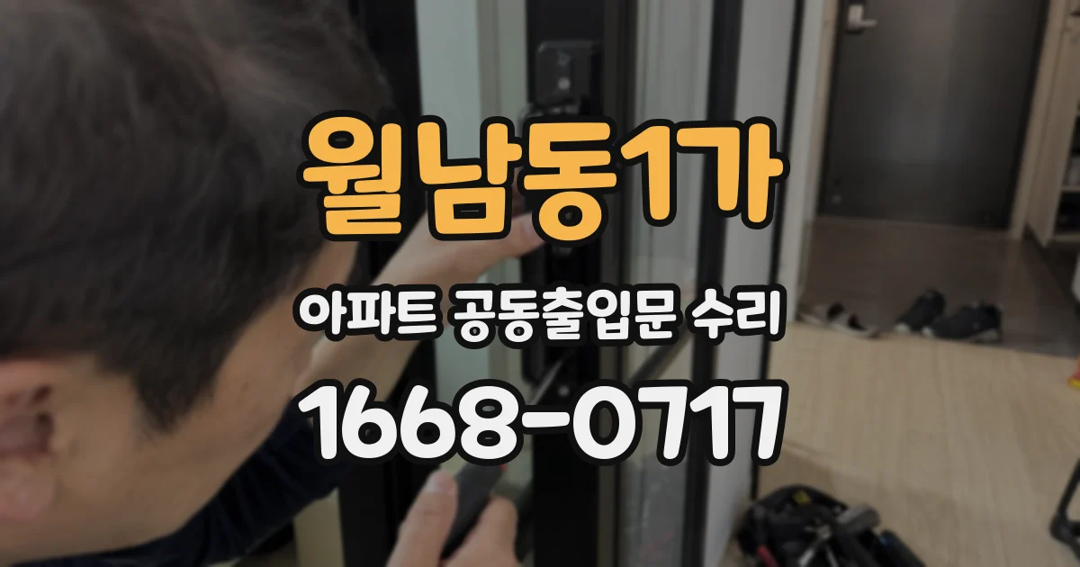 월남동1가 아파트 공동출입문 수리