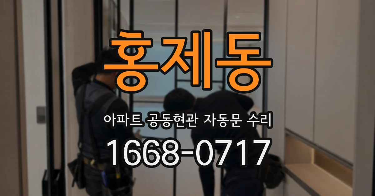 홍제동 아파트 공동현관 자동문 수리