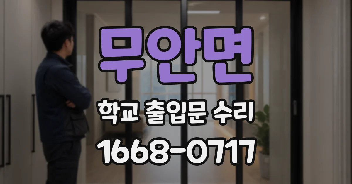 무안면 학교 출입문 수리