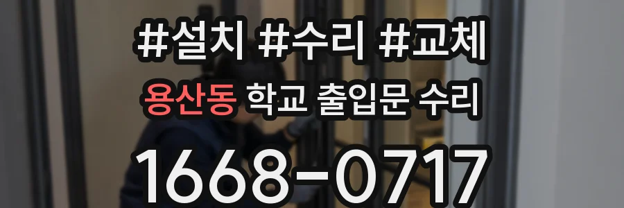 용산동 학교 출입문 수리