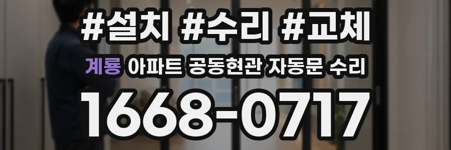 계룡 아파트 공동현관 자동문 수리